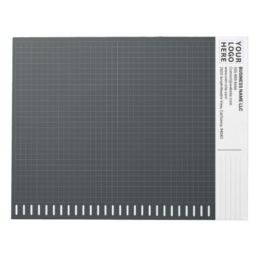 Bloc-note Papier quadrillé personnalisé avec logo, papier gr (Devant)