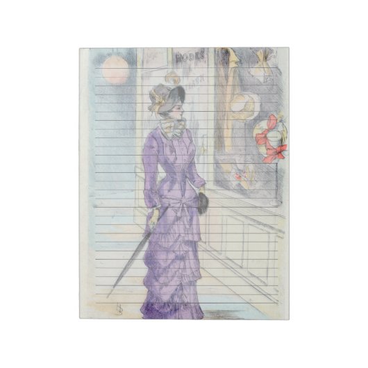Bloc-note Papier réglé large - Robe de mode victorienne vint (Tourné)