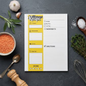 Bloc-note Papiers de cuisine de taille réelle | Pages de rec