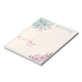 Bloc-note Papillon à fleurs avec thème vert rose ligne point (Tourné)