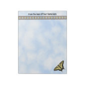 Bloc-note Papillon à queue jaune bleu ciel personnalisé (Tourné)