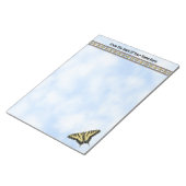 Bloc-note Papillon à queue jaune bleu ciel personnalisé (Incliné)