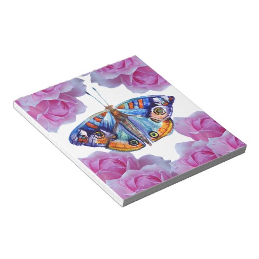 Bloc-note Papillon aquarelle coloré (Incliné)