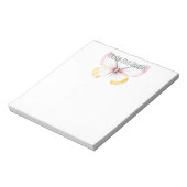 Bloc-note Papillon Blanc Jaune Rose Sarcelle Menthe (Tourné)