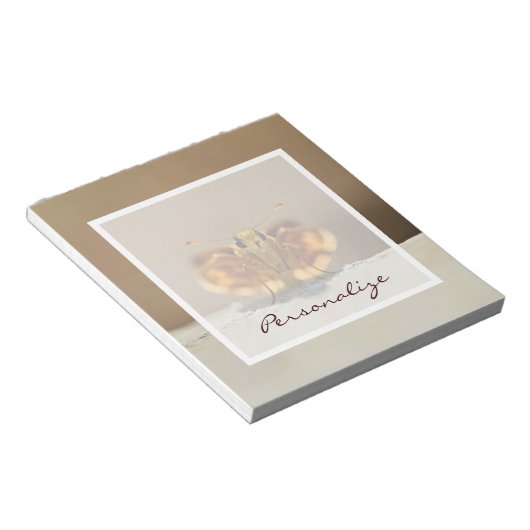 Bloc-note Papillon Brown mignon avec le nom (Incliné)
