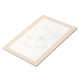 Bloc-note Papillon délicat élégant et conception de fleurs s