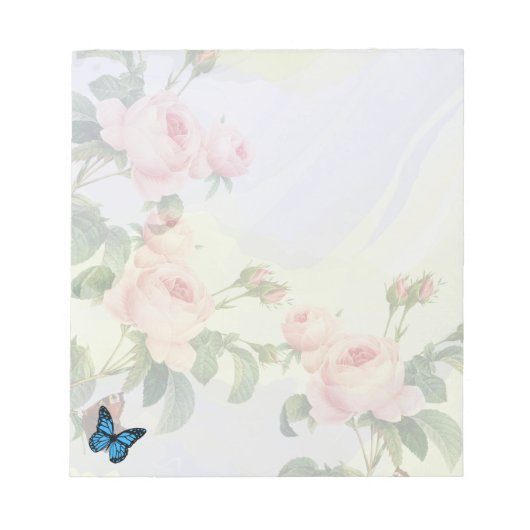 Bloc-note Papillon Élégant Esthétique Florale (Devant)