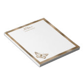 Bloc-note Papillon en feuille dorée jaune fausse & Texte per (Incliné)