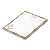Bloc-note Papillon en feuille dorée jaune fausse & Texte per (Tourné)