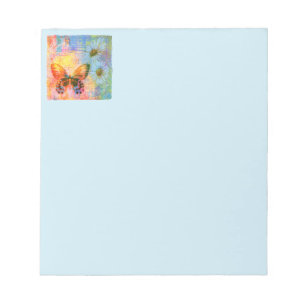 Bloc-note papillon et marguerites