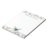 Bloc-note Papillon Fleurs Marron Crème Bleu Tan (Tourné)