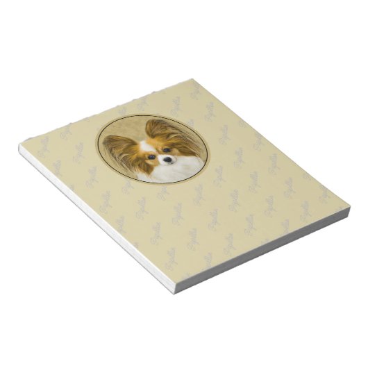 Bloc-note Papillon (Hound Tri) Peinture - Art Chien original (Incliné)