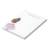 Bloc-note Papillon monarque avec fleur de cone pourpre (Tourné)