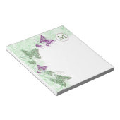 Bloc-note papillon monogramme pays tourbillon floral (Incliné)