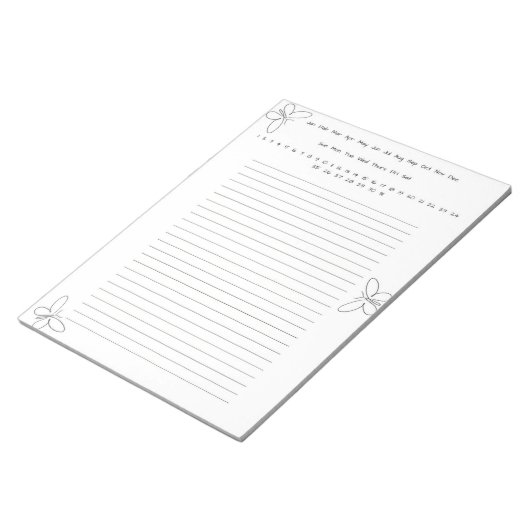 Bloc-note Papillon noir et blanc (Incliné)