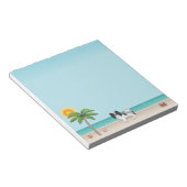 Bloc-note Papillon Noir Et Blanc Chien Plage Été Tropicale (Incliné)