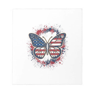 Bloc-note Papillon Patriotique Gravure Vintage Vector Design