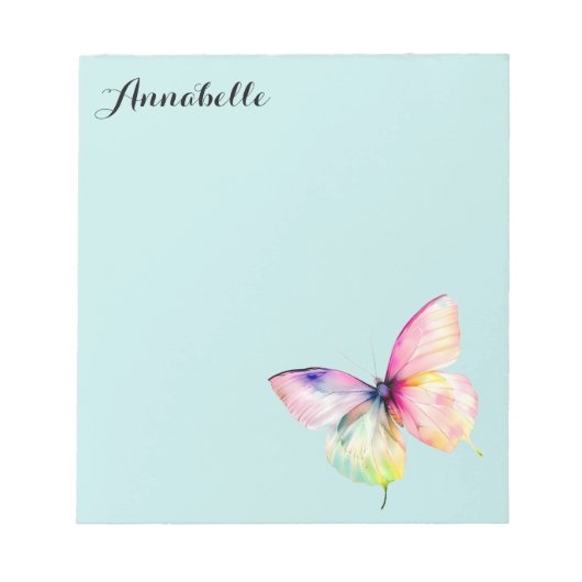 Bloc-note Papillon rose délicat dans les couleurs pastel arc (Devant)