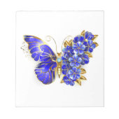 Bloc-note Papillon saphir à fleurs (Devant)