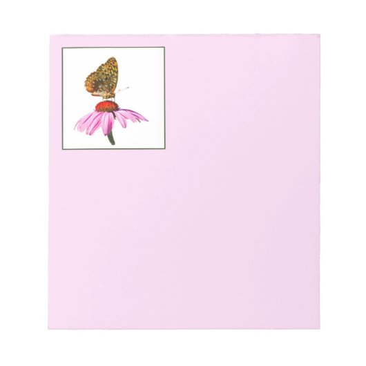 Bloc-note Papillon sur confleur pourpre (Devant)