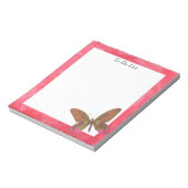 Bloc-note Papillon sur fond d'aquarelle rose (Tourné)