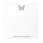 Bloc-note Papillon Violet Dessiné à la Main Moderne (Devant)