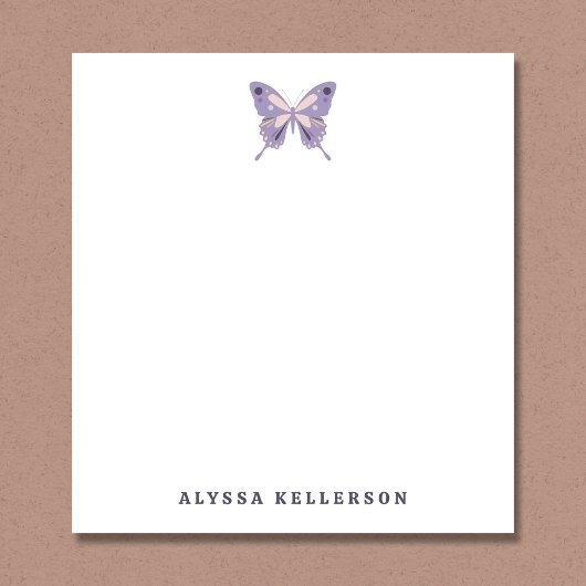 Bloc-note Papillon Violet Dessiné à la Main Moderne