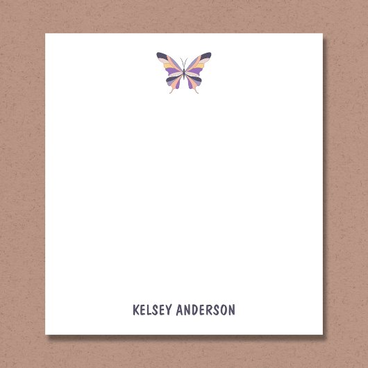 Bloc-note Papillon Violet Moderne Personnalisé