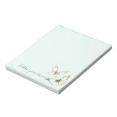Bloc-note Papillons blancs verts menthe (Tourné)