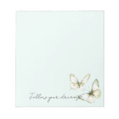 Bloc-note Papillons blancs verts menthe (Devant)