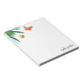 Bloc-note Papillons d'aquarelle au feuillage vert (Incliné)