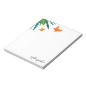 Bloc-note Papillons d'aquarelle au feuillage vert (Tourné)