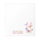 Bloc-note Papillons de pêche à la lavande violette (Devant)