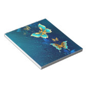 Bloc-note Papillons d'or sur un Arrière - plan bleu (Incliné)