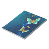 Bloc-note Papillons d'or sur un Arrière - plan bleu (Tourné)