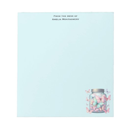 Bloc-note Papillons Fantaisistes dans un Pot (Devant)