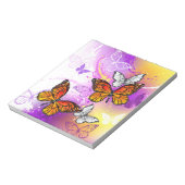 Bloc-note Papillons Monarque sur Arrière - plan pourpre (Tourné)