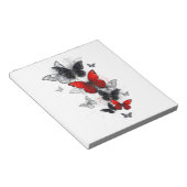 Bloc-note Papillons noirs et rouges volants (Incliné)