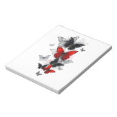 Bloc-note Papillons noirs et rouges volants (Tourné)