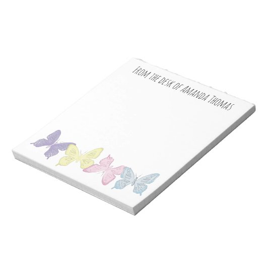 Bloc-note Papillons Personnalisés Pastel sur Commande (Tourné)