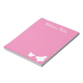 Bloc-note Papillons personnalisés rose et blanc (Tourné)