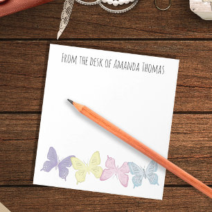 Bloc-note Papillons Personnalisés sur Mesure Pastel
