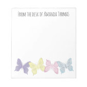 Bloc-note Papillons Personnalisés sur Mesure Pastel (Devant)