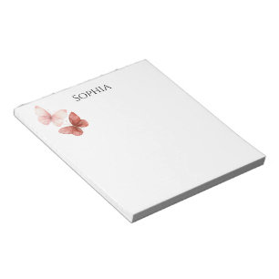 Bloc-note Papillons roses rouges