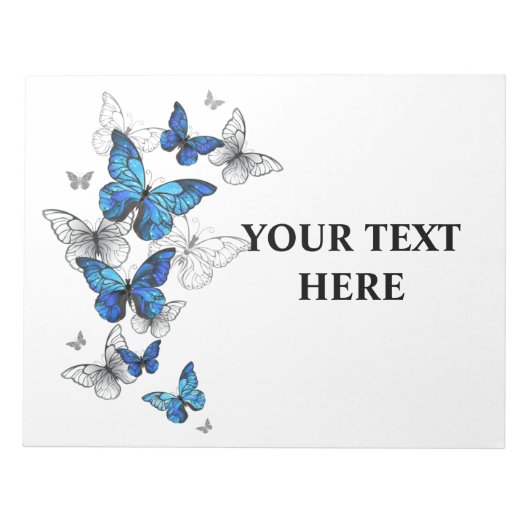 Bloc-note Papillons volants bleus Morpho (Devant)