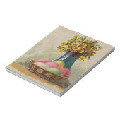 Bloc-note Pâques Panier Œufs Fleurs Antique (Tourné)
