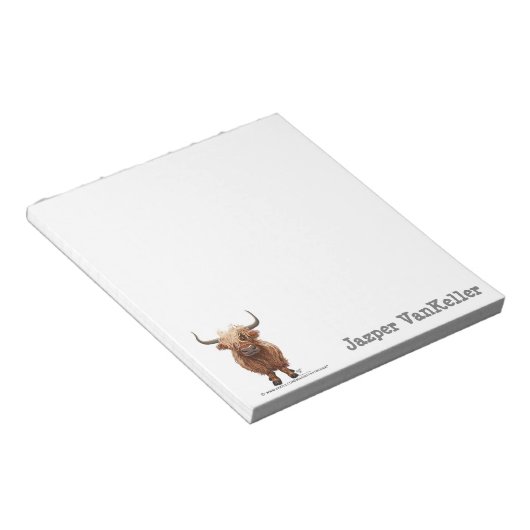 Bloc-note Parade animale Vache des Highlands (Incliné)