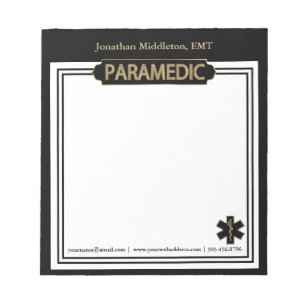 Bloc-note Paramedic - Black and Gold Notepad