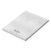 Bloc-note Paraphes en argent monogramme nom métallique (Tourné)