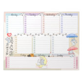 Bloc-note Parapluie de ballon de chat Multicolor hebdomadair (Devant)